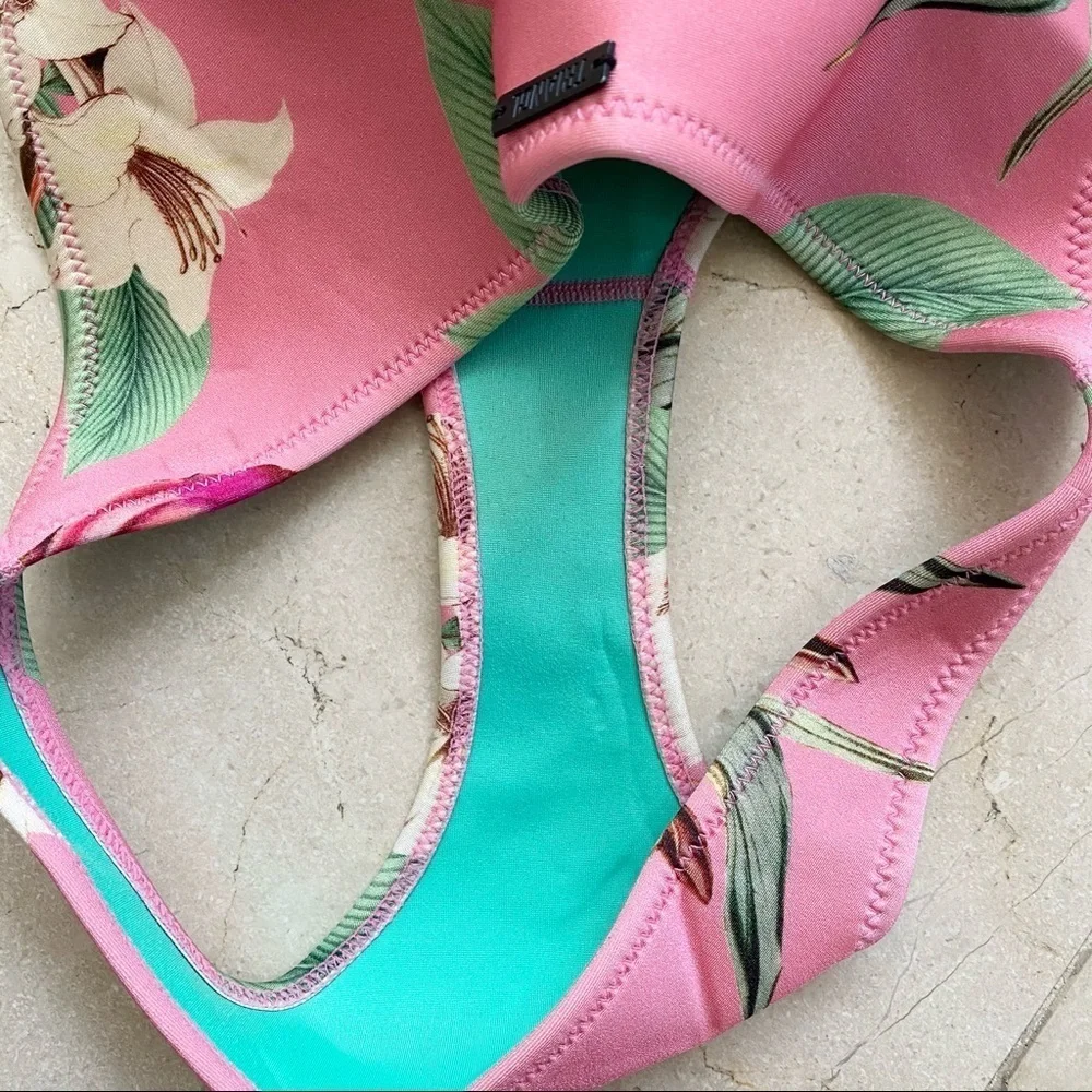 Triangl Pink Floral Bikini Bottoms Medium